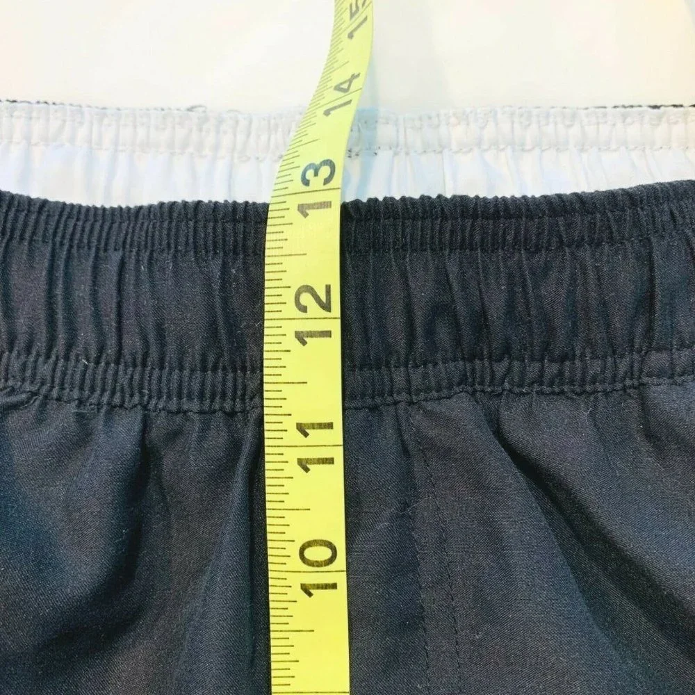 Vintage Nike Swoosh Swim Trunks Board Shorts Mesh Brief Lined‎ XL Black EUC